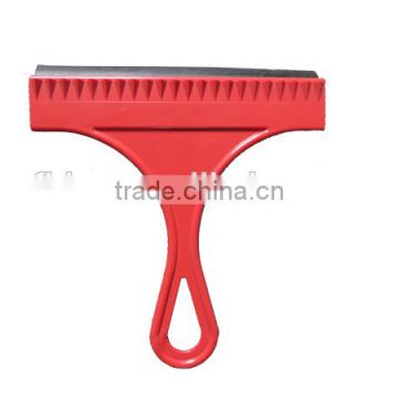 Plastic window squeegee with ice scraper for car glass cleaning