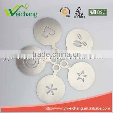 WCTS337 Durable Stainless Steel Cappuccino Coffee Art Coffee Stencils Love Heart Shape Coffee Stencil, Food Grade photo-3