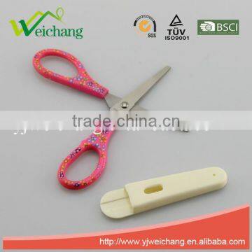WCSC219 Premium Novelty Wholesale Soft Handle Colorful School Children Plastic Scissors With Cover photo-3