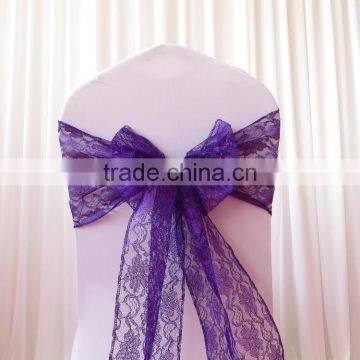 2016 Year Purple/white/red/black Lace Chair Sash for Wedding Party Decoration photo-2
