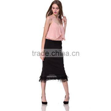 2017Guangzhou Domin Factory Directly Wholesale Latest Ladies Tassels Skirt photo-5