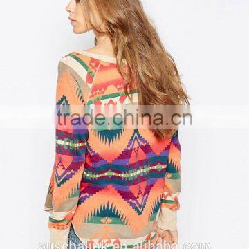 2016 Hot Sale Lady 100%cotton All Over Printed Sweatshirt photo-2
