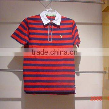 High Quality Yarn Dyed Stripe Mens Cotton Polo T-shirt