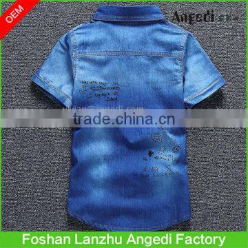 Children Clothing OEM Boy's Denim Shirt High Quality Summer Fashion Baby Boy's Cowboy Shirts photo-2