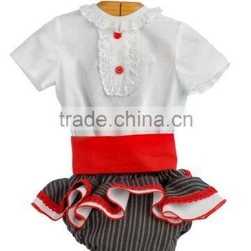 2017 new design wholesale boutique spanish style baby girl children clothing sets