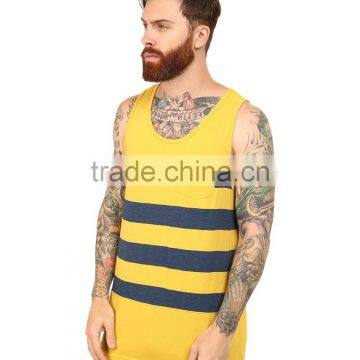 Cheap Yellow and Black Striped One Size Fit All Tank Top photo-2