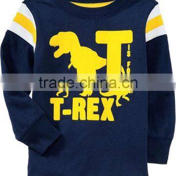 BOYS PRINTED LONG SLEEVE POLO T SHIRT