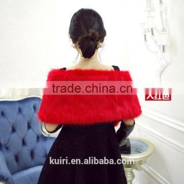 Women Fluffy Furry Shawl Scarf Wrap Stole Cape Shrug Faux Fur Luxury Sweet Bride Artificial Fur Winter Warm photo-5