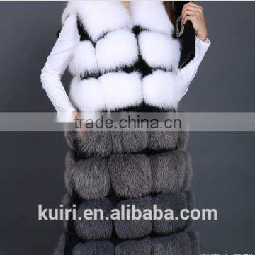 High-grade Genuine Fox Fur Vest Real Fox Fur Long Gilet Fashion Fur Winter Coat for Women photo-3