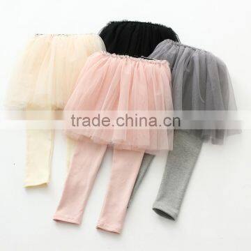 S65875A Toddlers Cotton Gauze Leggings Baby Girl Tutu Skirts Pleated Leggings photo-2