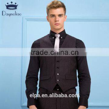 2016 New Arrival Suit Men Vertical Stripe Pattern Slim Fit Black Men's Suit photo-2