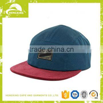 low profile unstructured corduroy 5 panel cap long bill