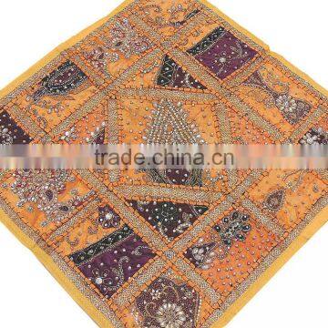 Orange Floor Luxury Pillow Cover Indian Decorator Tapestry Large Bed Cushion photo-2