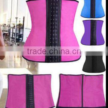 2017 Hot Wholesale Factory Black 4 Steel Bones Black Plus Size Rubber Men Waist Trainer photo-2