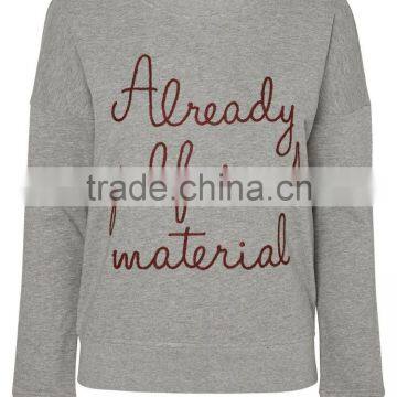 2016 Wensfashion Costume Women Leather and LightGrey Long Sleeved Sweatshirt With Hood photo-3