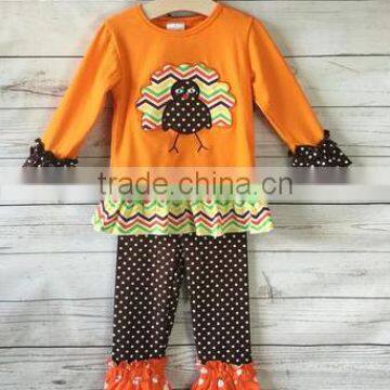 cheap children clothes for girls of 2-6 years thanksgiving latest design of fine embroidery