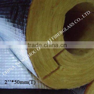 50mm inner diameter 2'' fiberglass wool pipe in Z shape for heat preservation