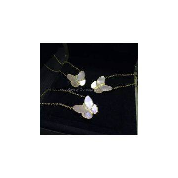 NEFFLY 2016 NEW ARRIVAL FREE SHIPPING FASHION 925 Silver Clover Butterfly Pendant Necklace Factory Made photo-2