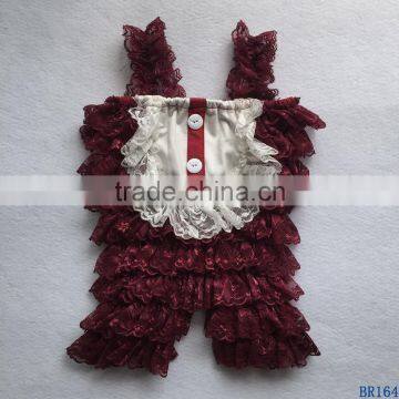 Boutique Wholesale Infant Clothing Petti Baby Girls Lace Ruffles Romper BR164