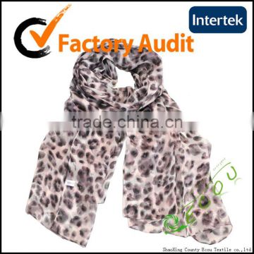 fashion printed leopard chiffon scarf