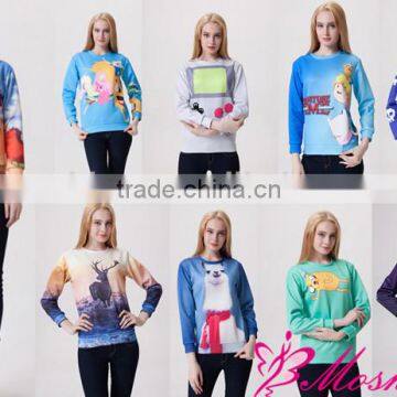 Wholesale Women Custom Crewneck Sweaters Shirts , Sportswear Sweatershirts