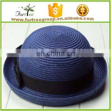 Women Summer Spring Derby Bowler Hats Straw Round Brim Beach Sun Hats photo-6