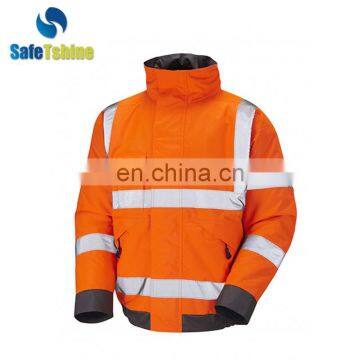 High visibility reflective fluorescent polyester used winter jacket