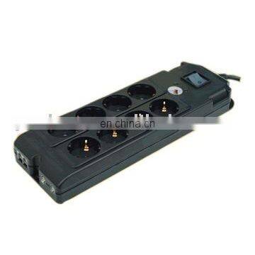 Germany style power strips Outlet extension socket Surge protected indicator