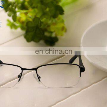 Mens Black, Blue, Gun Slim Fitting Half Rim in Clear Lens Glasses Metal Brand Designer Stock Optical Frames