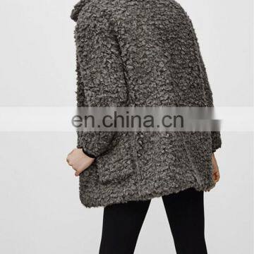 2015 Winter Sherpa Wool Varsity Jackets Models for Ladies Trench Coat With Hood NT6800 photo-4