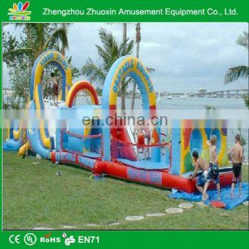 Safe and challenging outdoor inflatable water obstacle course for sale