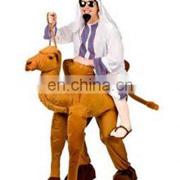 Party cloth for adult ride on shape Arabian ride on camel plush costume