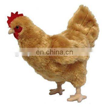 Life-size farm animal plush toy Hen Chicken 12inch light brown color