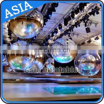 Durable and cheap giant inflatable advertising mirror balloon/ silk silver balloon