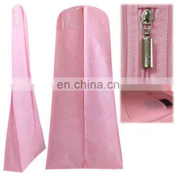 pink lady bridal dress garment bag with a pocket bag