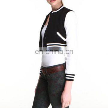 Hot sale fashion short jacket for women/custom varsity jackets