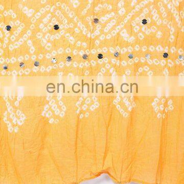 Hand Bandhej Beaded Jaipuri Tradional Ethnic Stole Dupatta 2.35 Mtrs