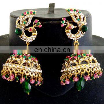 Wholesale Jumka Victorian Earrings - Crystal Rhinestone Earrings - Victorian Earring - Artificial Earrings - Stylish Earrin photo-4