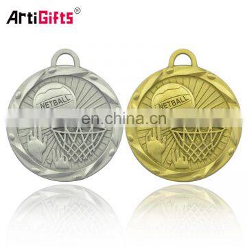 Custom Shaped Metal Blank Old Antique Gold Basketball Sport Medal