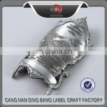 Engraved Metal Nameplate Custom Antique Silver Wine Bottle Metal Label