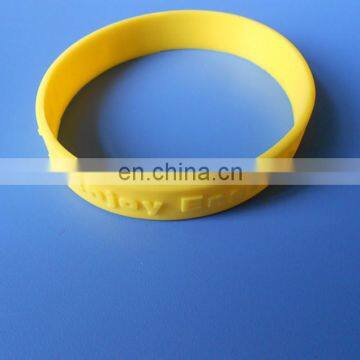 Embossed ENJOY ENGLISH Yellow Wrist Band Silcone Bracelet