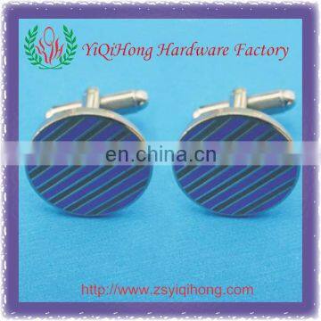 Custom stripe logo oval cufflink