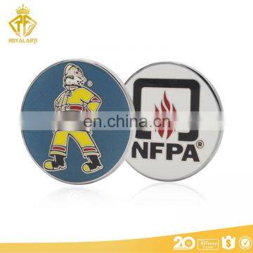 Custom Lovely Fire Man US NFPA Hard Enamel Coin