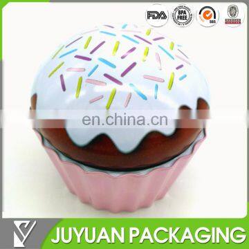 cup cake shape metal tin cookie gift packaging for sale