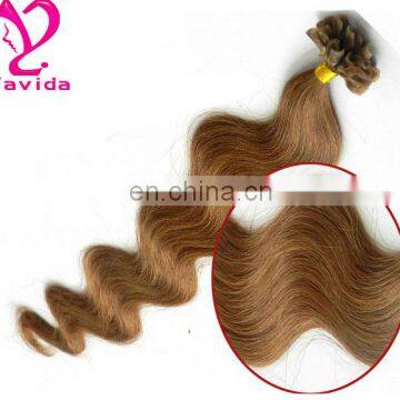 High quality products flat keratin tip white color human remy hair extensions