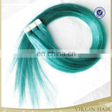 wholesale brazilian human hair Tape hair green color human hair weaving