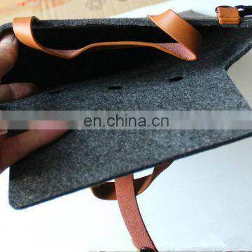 Wool Felt Sleeve Case for Laptop With Leather Handle photo-5