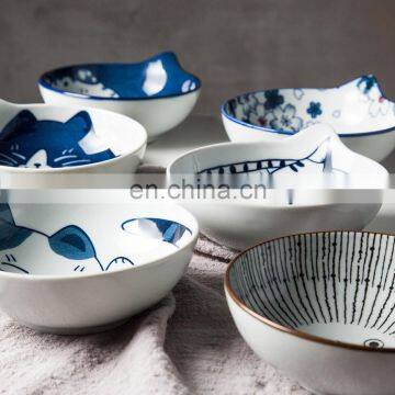 Japanese Style Household Cartoon Hand-painted Cat Ceramic Bowl Children's Rice Seasoning Bowl Dipping Ceramic Dish photo-3