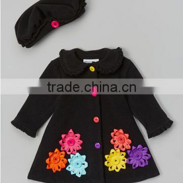 Wholesale children's coat with ruffles girls coat