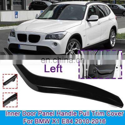 Car Inner Interior Door Panel Handle Pull Trim Cover For BMW X1 E84 2010-2016 Gloss Black / Corbon Black